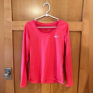 Bright pink Nike Dri-Fit long sleeve